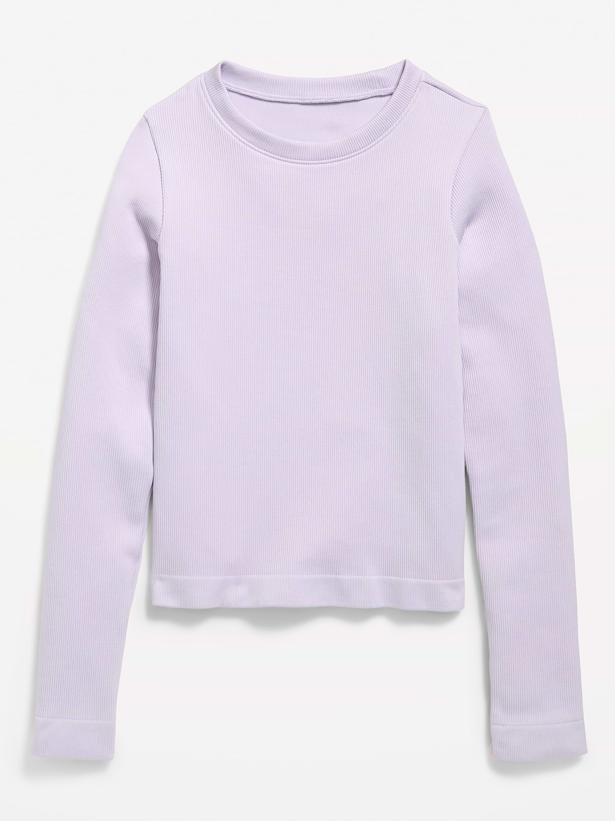 Image number 2 showing, Fitted Long-Sleeve Seamless Ribbed Performance Top for Girls