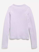 Image number 3 showing, Fitted Long-Sleeve Seamless Ribbed Performance Top for Girls