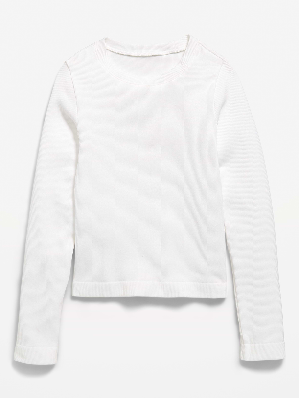 Image number 1 showing, Fitted Long-Sleeve Seamless Ribbed Performance Top for Girls