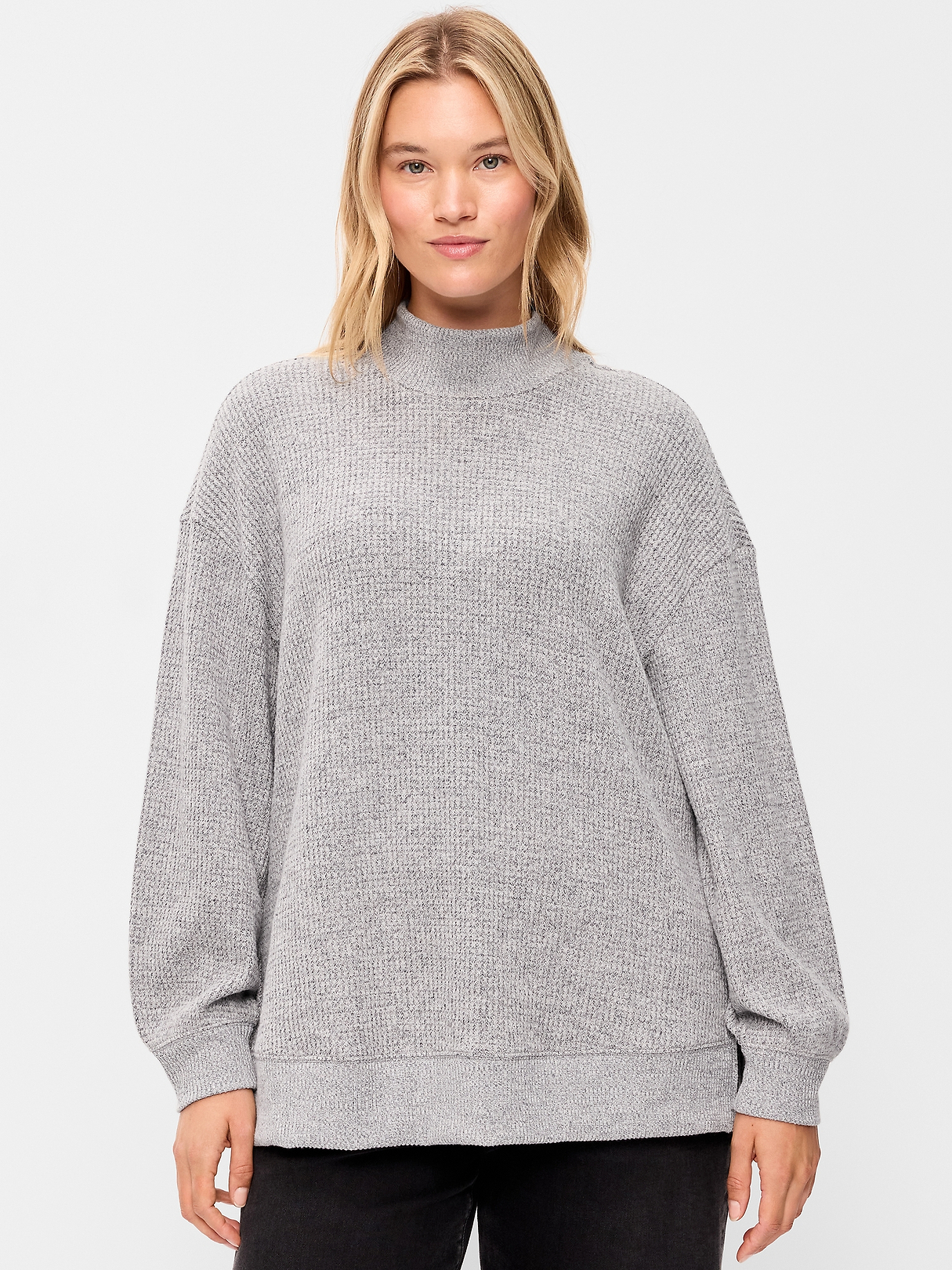Oversized Mock-Neck Long-Sleeve Top | Old Navy