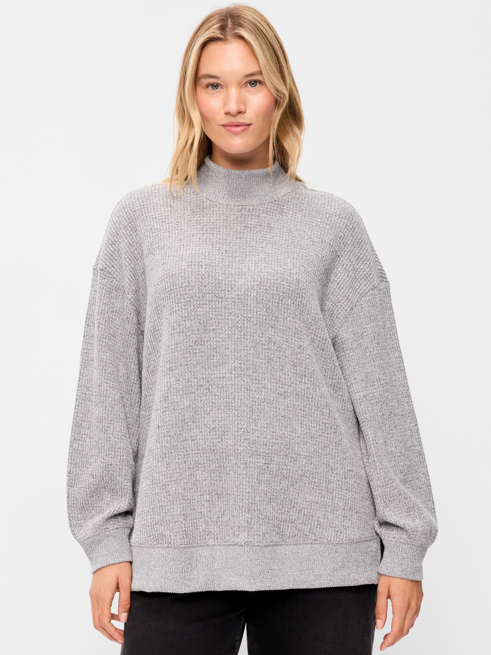 Oversized Mock-Neck Long-Sleeve Top | Old Navy