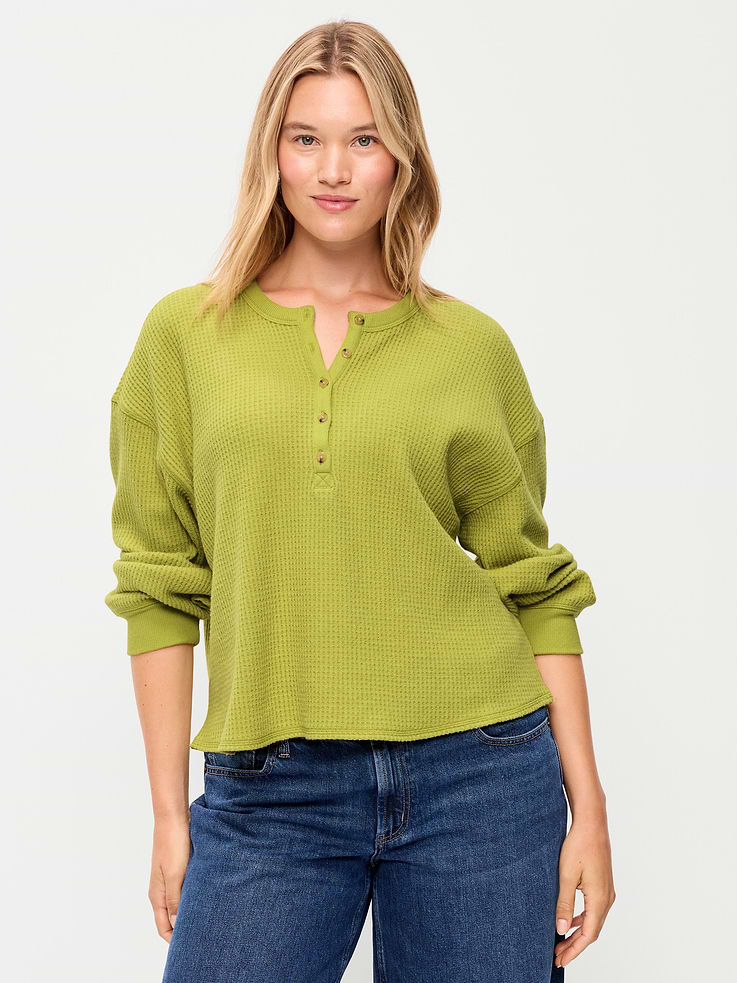 Image number 5 showing, Long-Sleeve Crew-Neck Henley T-Shirt