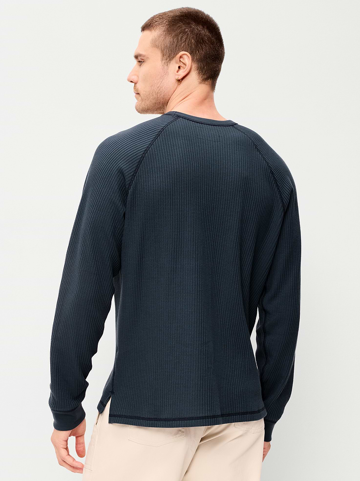 Image 2 of 4, Long-Sleeve Waffle Knit T-Shirt