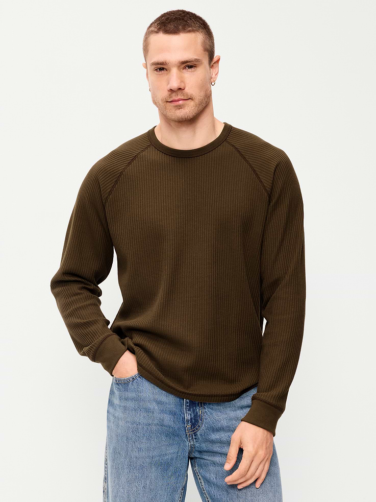 Image 1 of 4, crew neck, long raglan sleeves, Product #908598