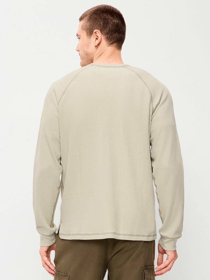 Image 2 of 4, Long-Sleeve Waffle Knit T-Shirt