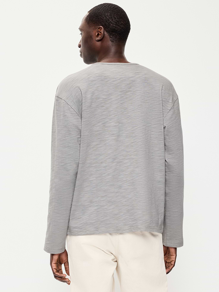 Image number 2 showing, Long-Sleeve Slub-Knit Henley T-Shirt