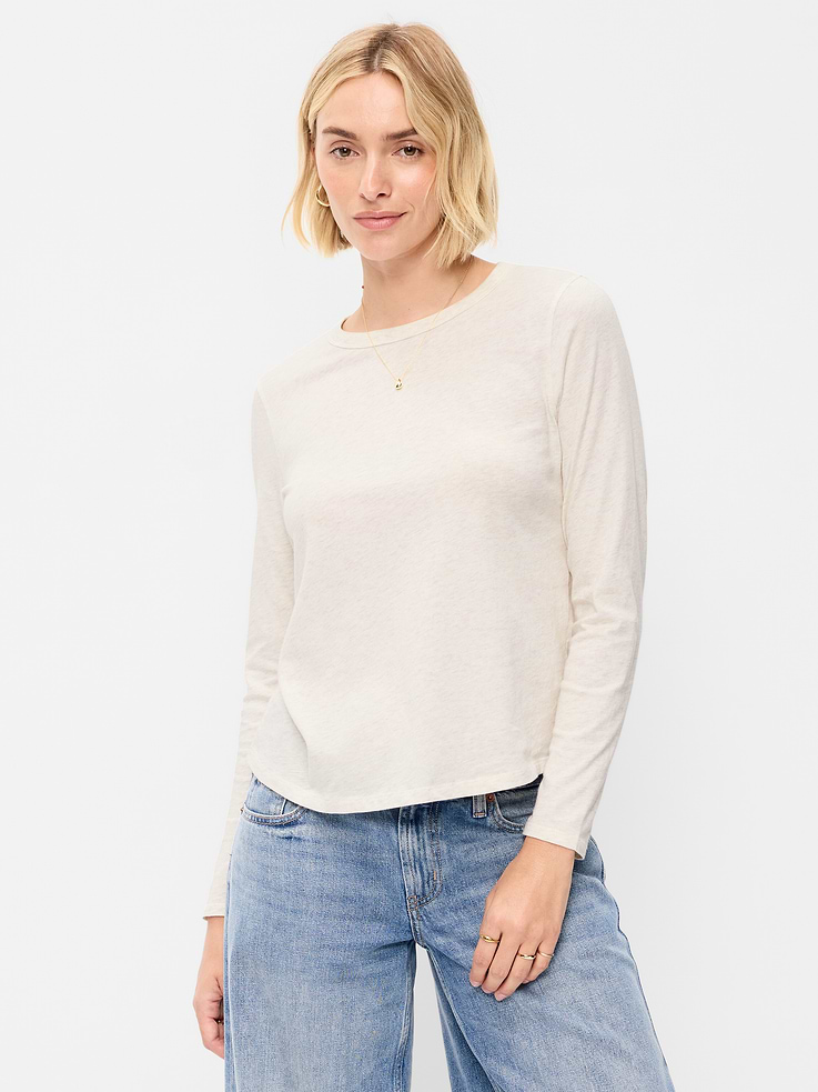 Image number 1 showing, EveryWear Long-Sleeve Crew-Neck T-Shirt