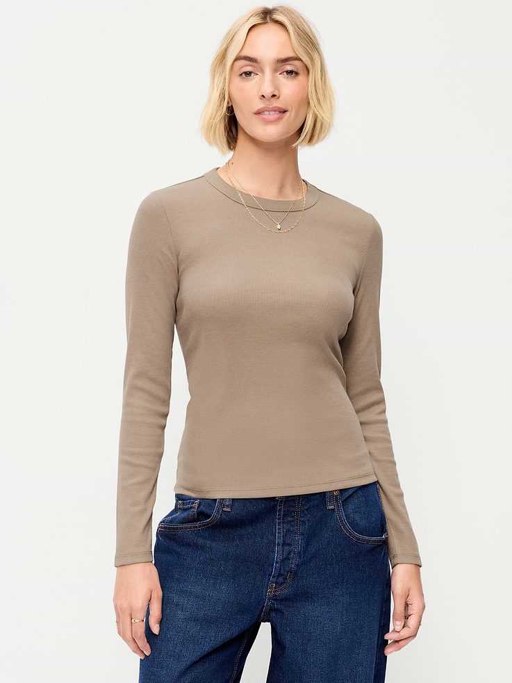 Image number 1 showing, Snug Long-Sleeve Crew-Neck T-Shirt