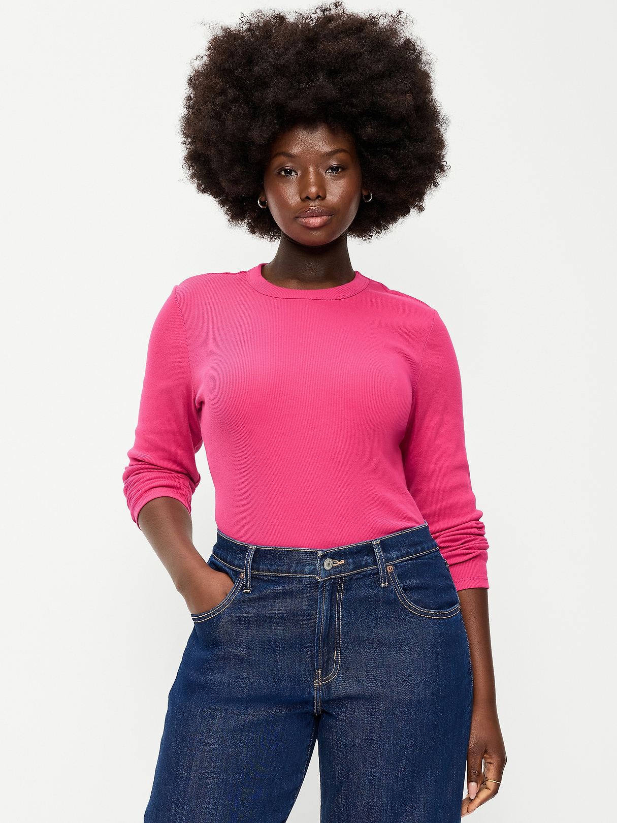 Snug Long-Sleeve Ribbed T-Shirt | Old Navy