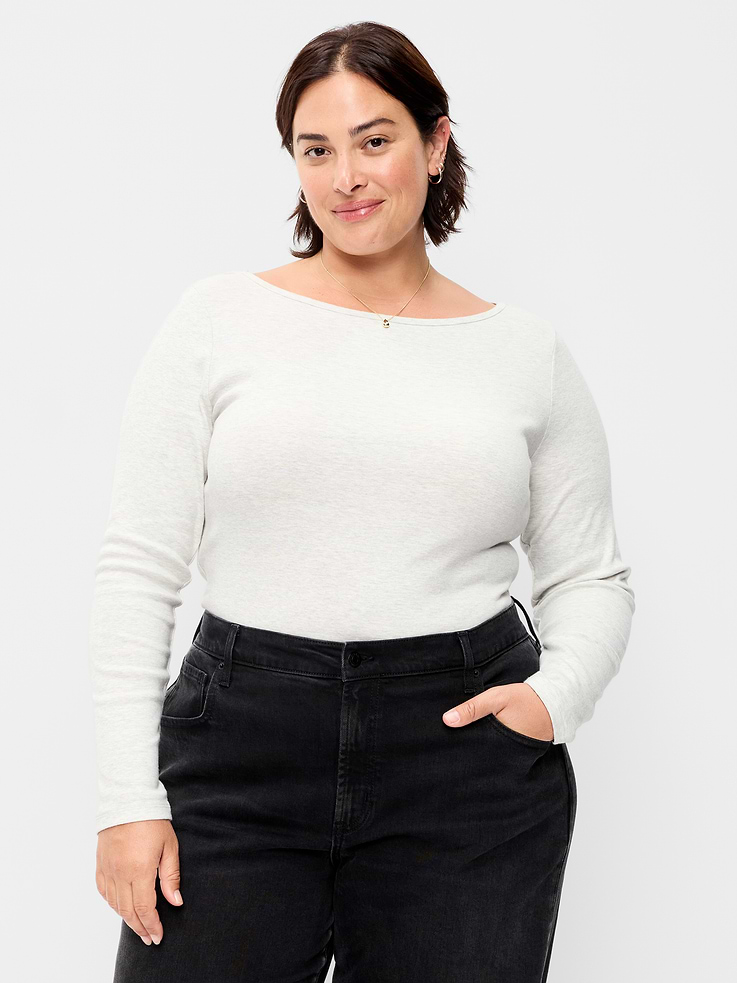 Image 5 of 6, Snug Long-Sleeve Boatneck T-Shirt
