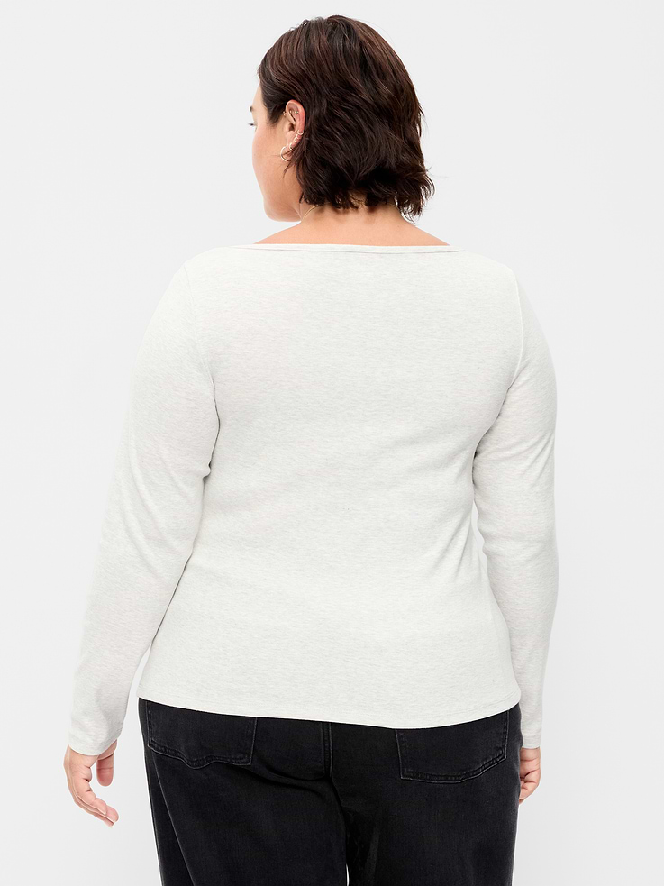 Image 6 of 6, Snug Long-Sleeve Boatneck T-Shirt