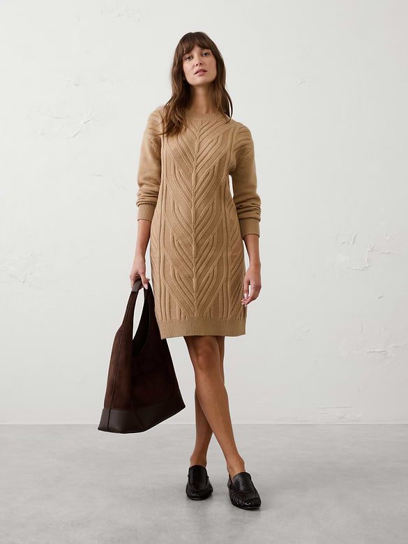 Cable Mini Sweater Dress