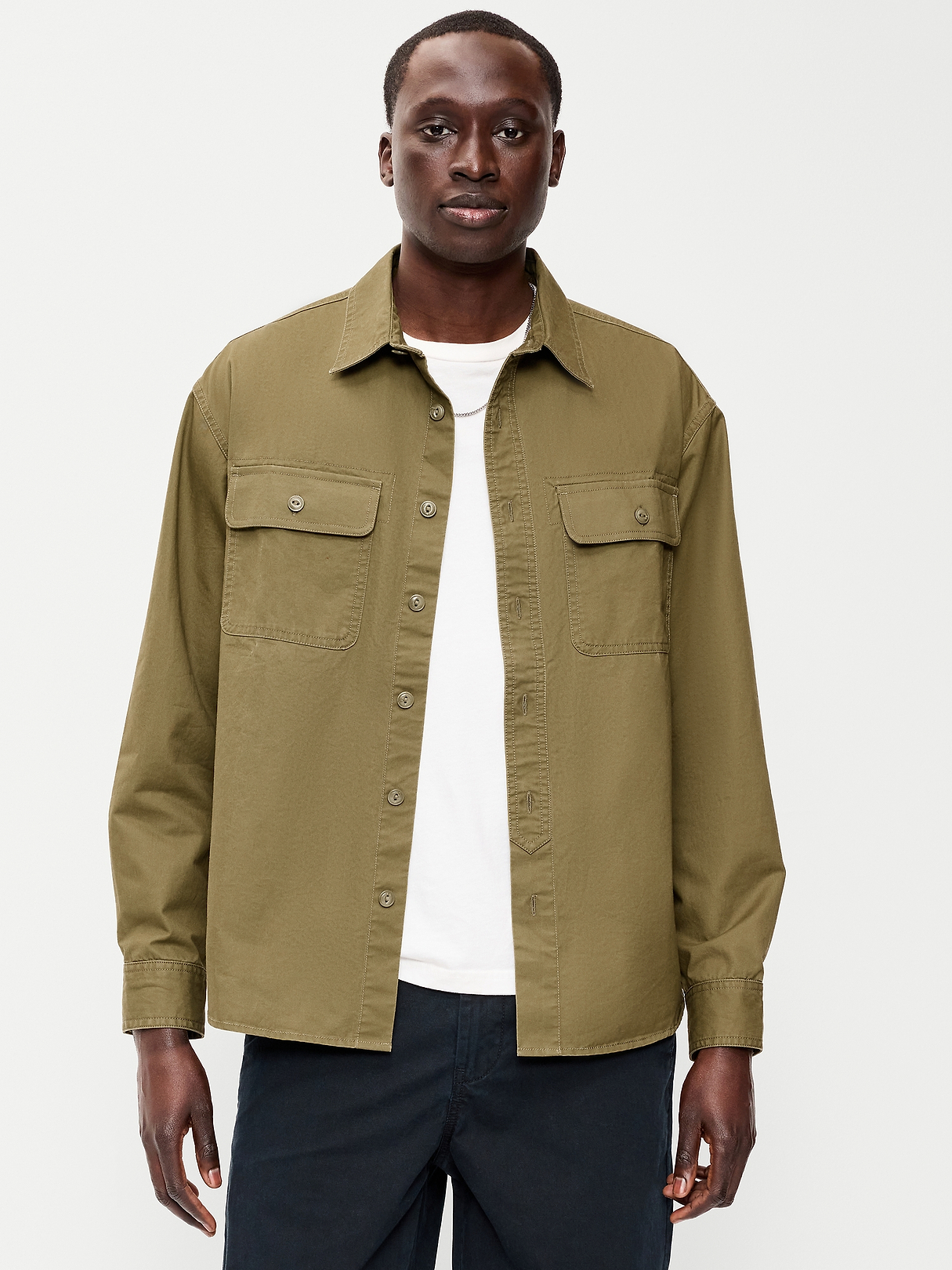 Loose Fit Long-Sleeve Twill Shirt | Old Navy