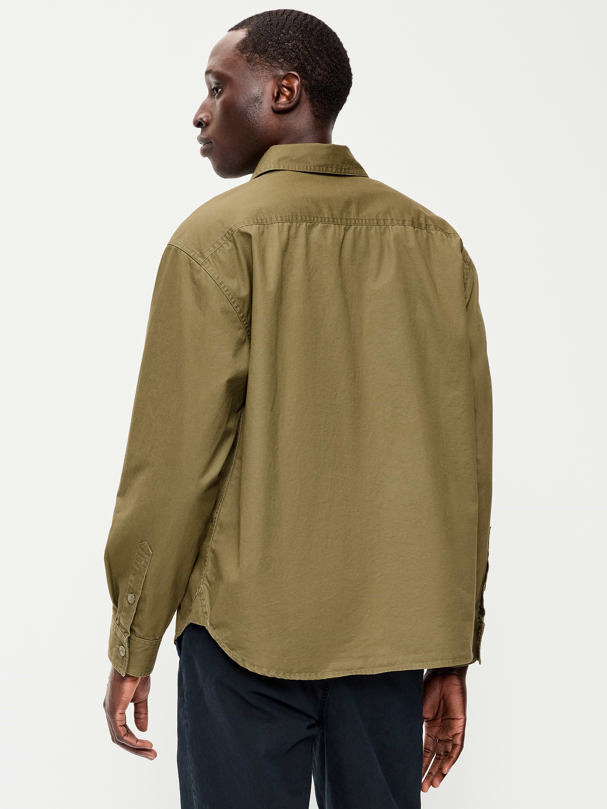 Image 2 of 3, Loose Fit Long-Sleeve Twill Shirt