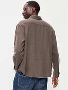 Image 2 of 3, Loose Fit Long-Sleeve Herringbone Shirt