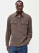 Image 1 of 3, spread collar, long sleeves, full-button front, chest pockets, Product #909789