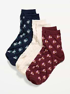 Image number 1 showing, Textured Quarter Crew Socks 3-Pack for Women