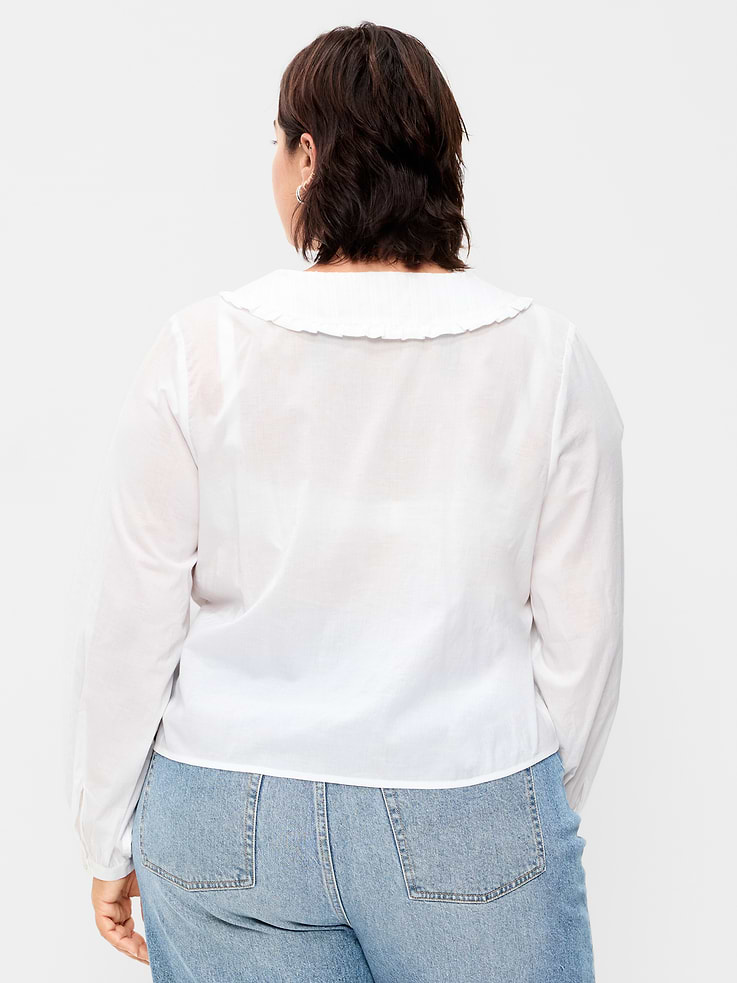 Image 8 de 8, Haut boutonné à col tendance et à manches longues