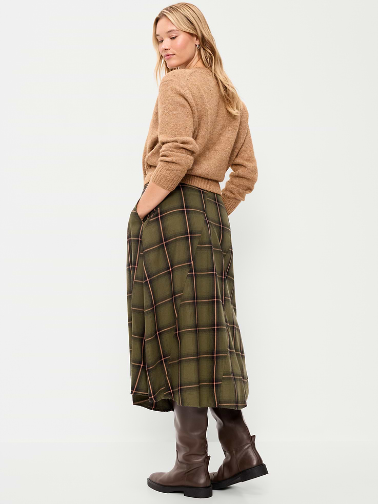 Image 6 of 8, Plaid Midi Skirt