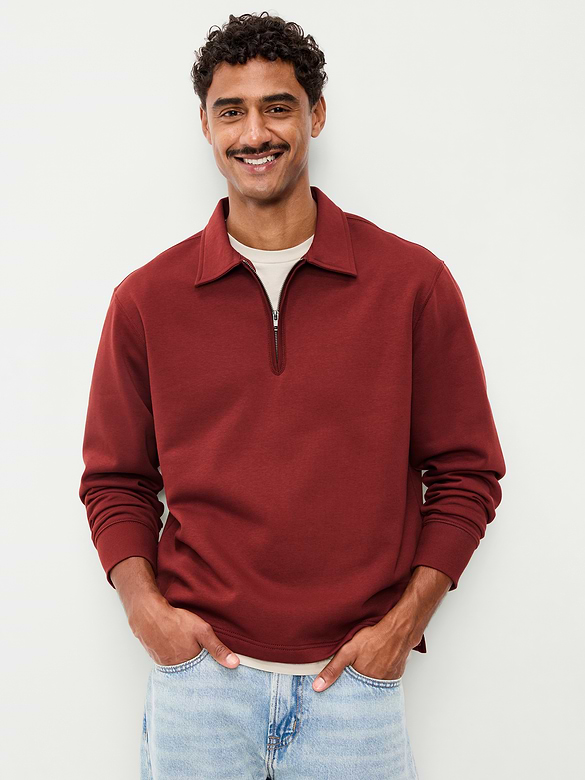 Collared Fleece Quarter-Zip Pullover