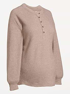 Image 2 of 2, Maternity Long-Sleeve Waffle Knit Henley Top