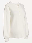 Image 1 of 2, crew neck, three-button henely placket, long sleeves, drop shoulders, Product #915811