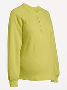 Image 2 of 2, Maternity Long-Sleeve Waffle Knit Henley Top