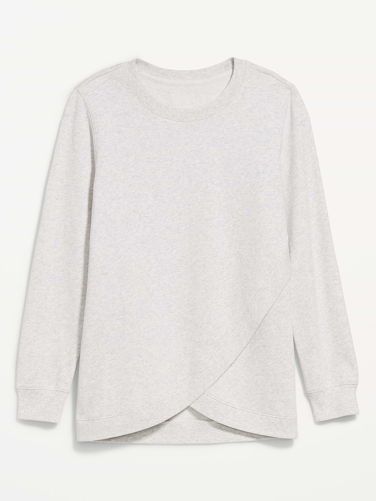 Image 2 of 2, Maternity SoComfy Crossover Nursing Tunic Sweatshirt