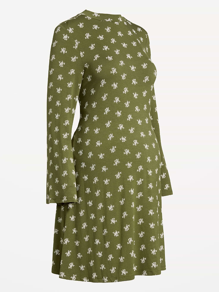 Image 2 of 2, Maternity Mock-Neck Swing Mini Dress