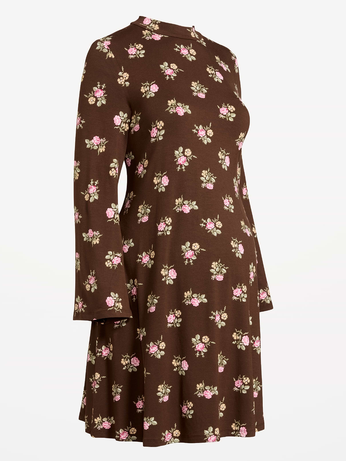 Image 2 of 2, Maternity Mock-Neck Swing Mini Dress