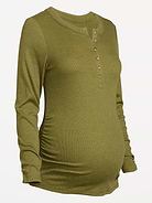 L'image numéro 2 présente T-shirt henley à manches longues de maternité