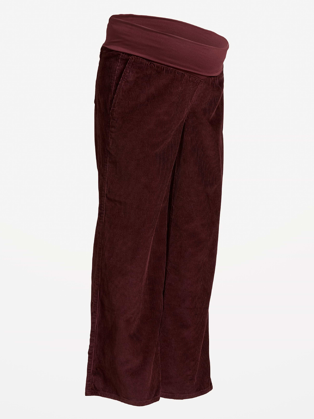 Image 2 of 2, Maternity Corduroy Rollover-Waist Wide-Leg Pants