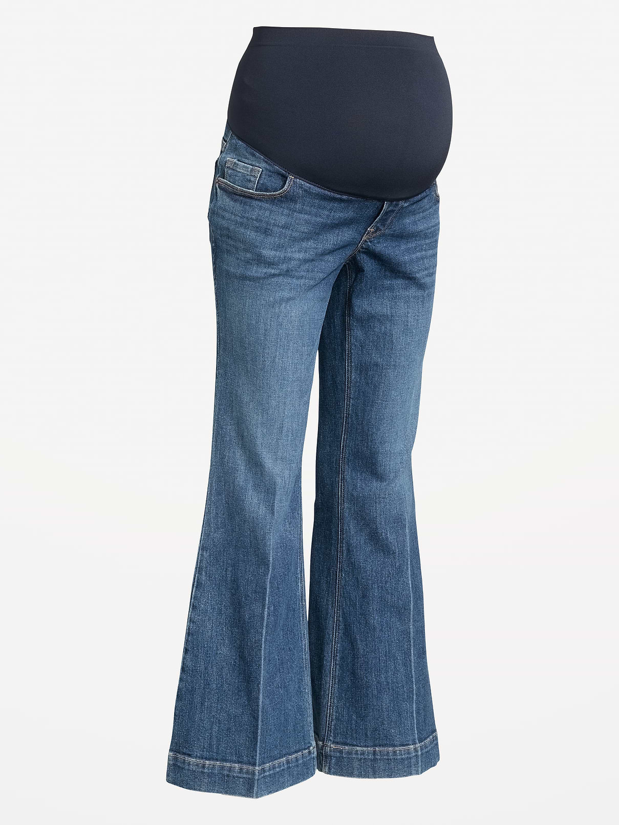 Image number 1 showing, Maternity Full-Panel Flare Leg Jeans