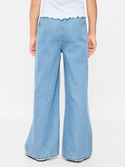 L'image numéro 2 présente Jean en denim coupe très généreuse à jambe large à taille extensible pour fille