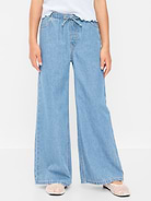 L'image numéro 1 présente Jean en denim coupe très généreuse à jambe large à taille extensible pour fille