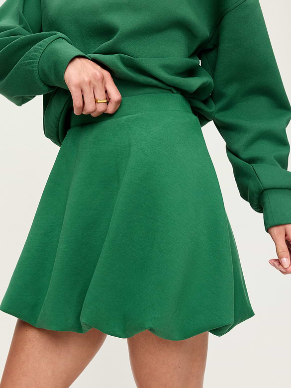 Dynamic Fleece Bubble-Hem Skirt