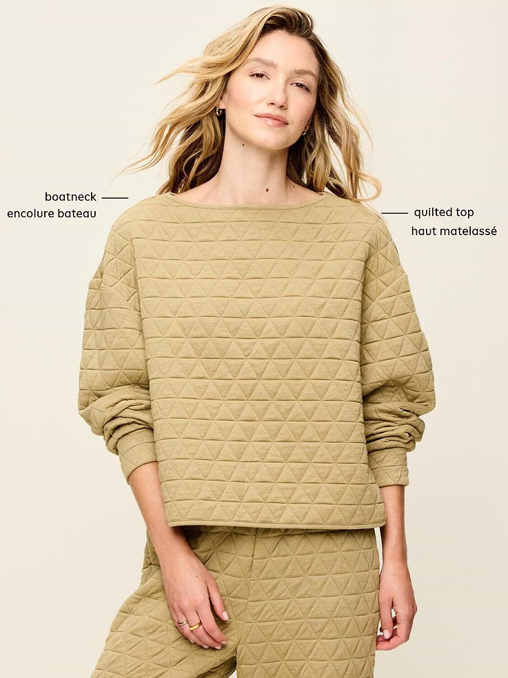Image number 5 showing, Quilted Bounce Boatneck Sweatshirt