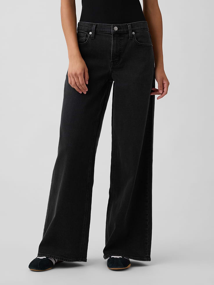 Image number 2 showing, Mid Rise Wide-Leg Jeans