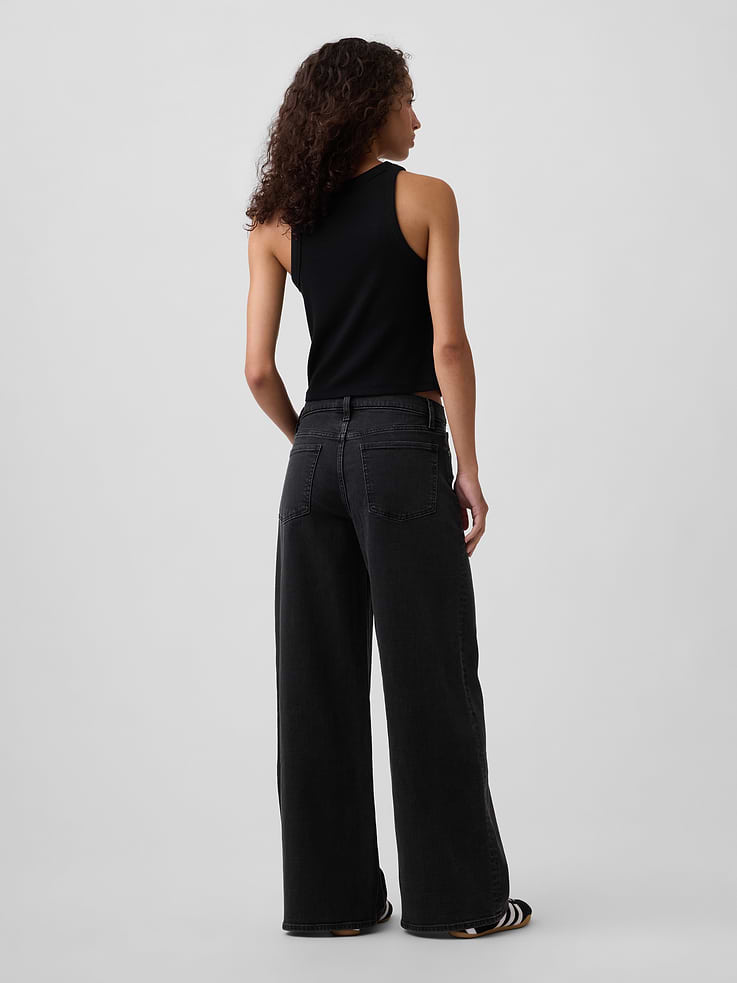 Image number 4 showing, Mid Rise Wide-Leg Jeans