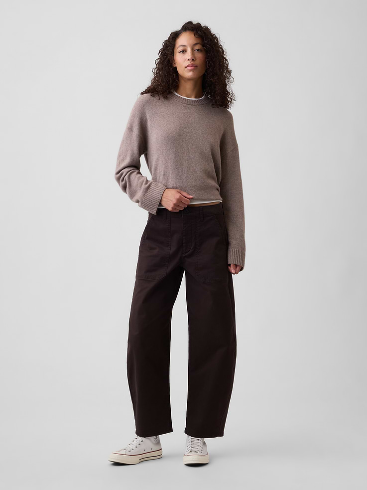 Image number 1 showing, Mid Rise Barrel Khakis