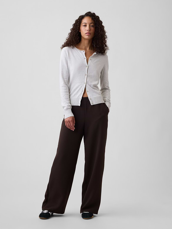 100% Recycled Pull-On Wide-Leg Pants