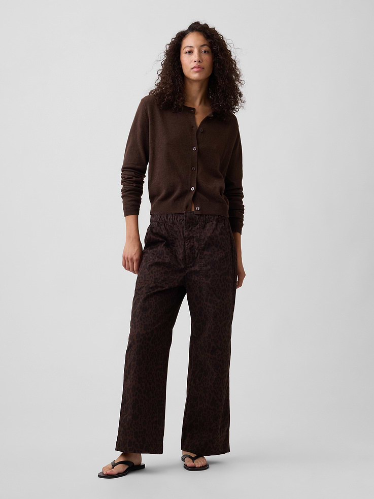 Image number 1 showing, Mid Rise Wide-Leg Khakis