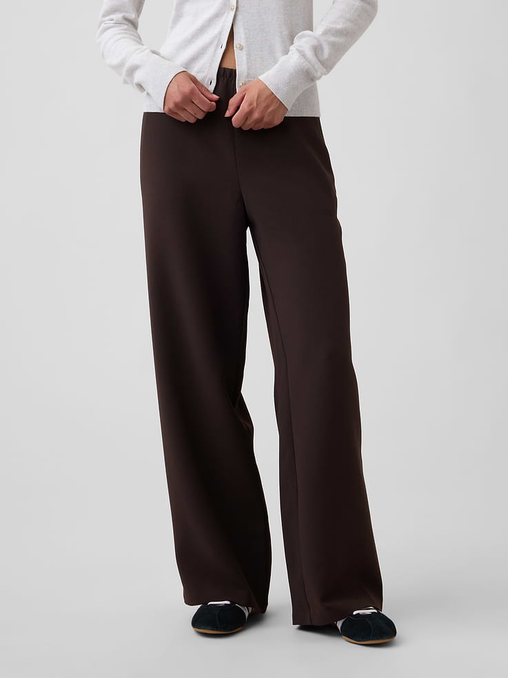 Image number 2 showing, 100% Recycled Pull-On Wide-Leg Pants