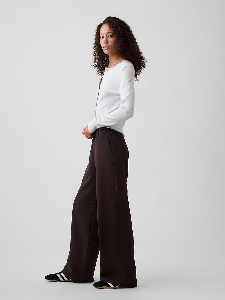Image number 3 showing, 100% Recycled Pull-On Wide-Leg Pants