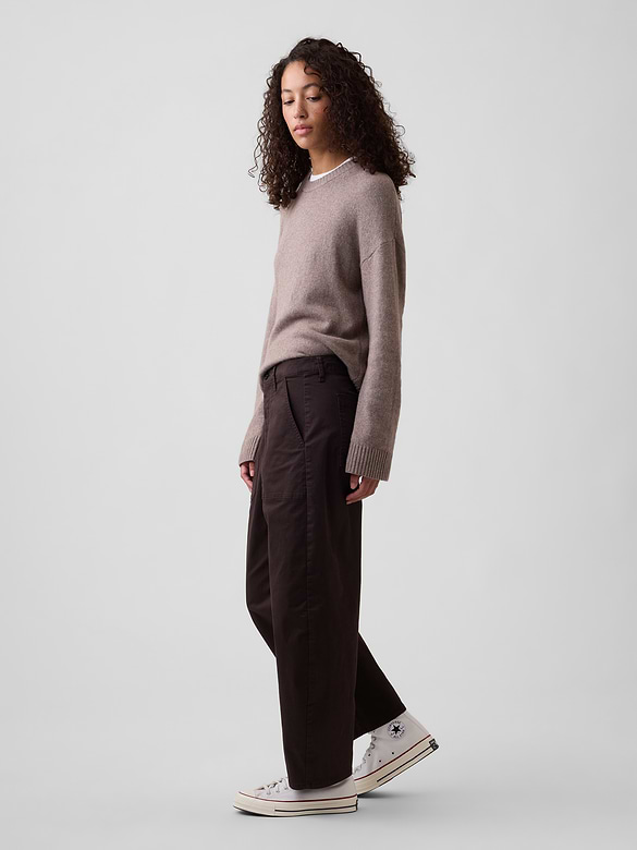 Mid Rise Barrel Khakis