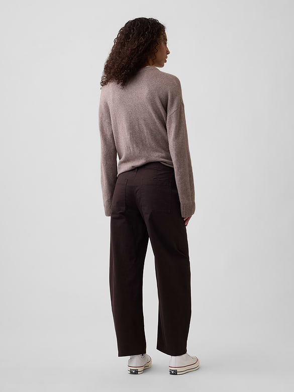 Mid Rise Barrel Khakis