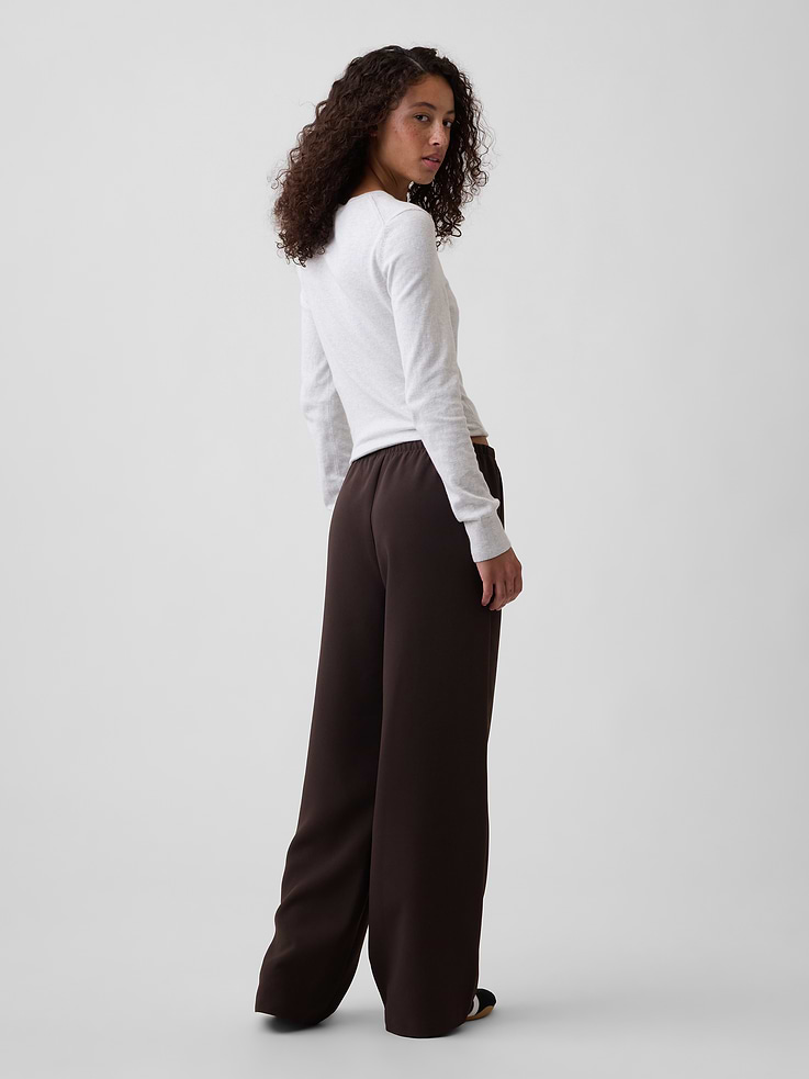 Image number 4 showing, 100% Recycled Pull-On Wide-Leg Pants