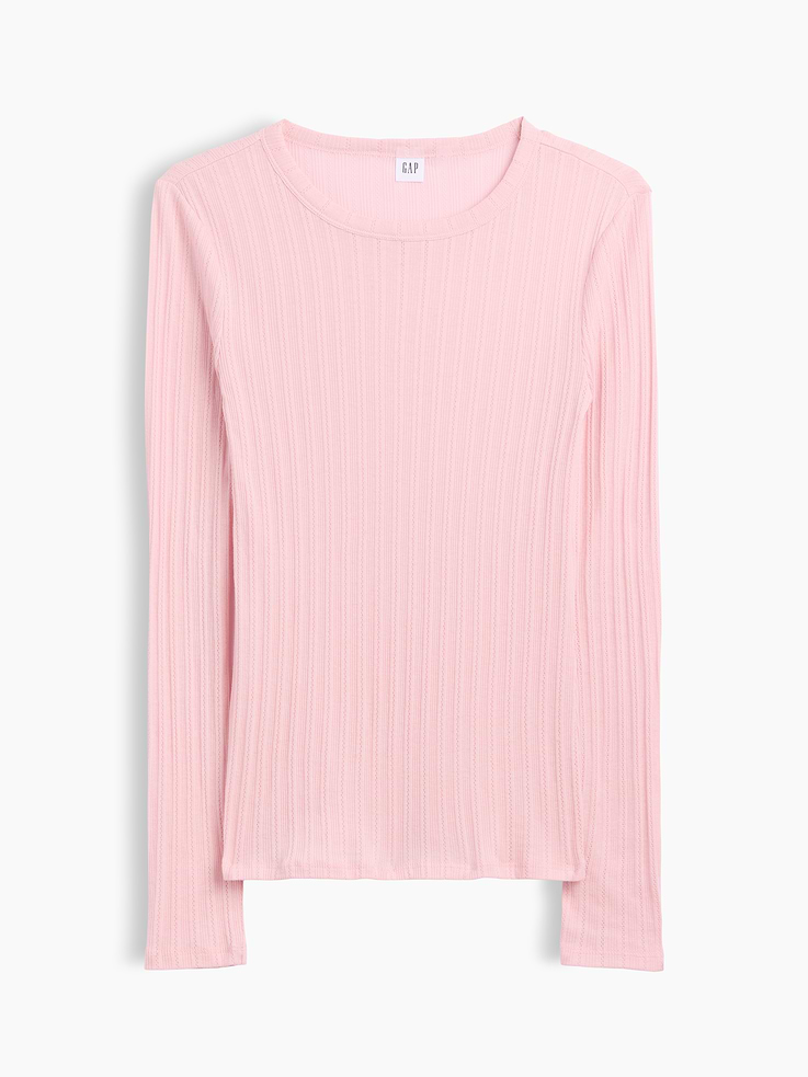 Image number 5 showing, Essential Ribbed Pointelle T-Shirt