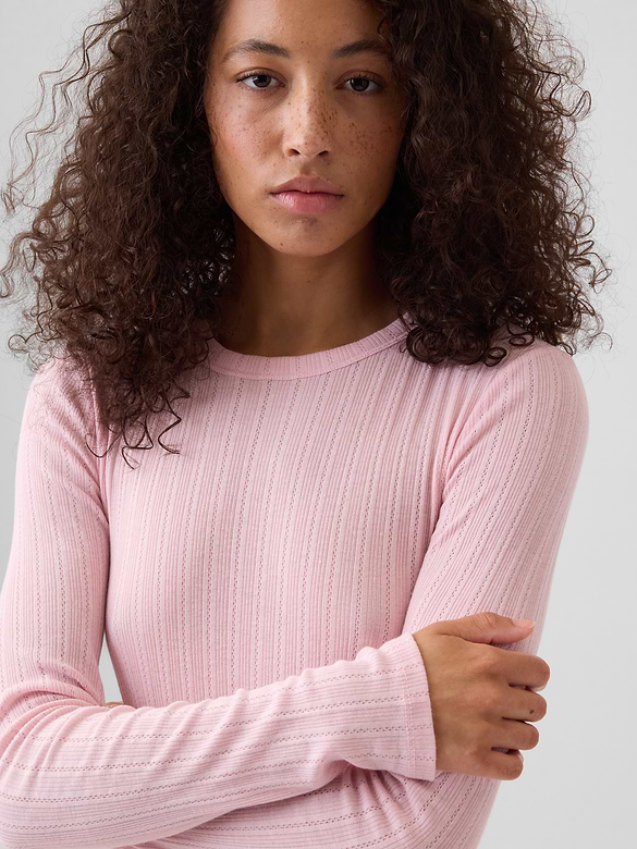 Essential Ribbed Pointelle T-Shirt