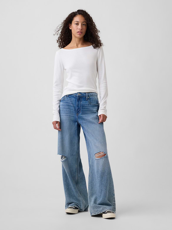 Modern Ribbed Boatneck T-Shirt